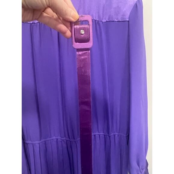 Vintage Joy Gordon Pleated Dress Elegant V Neck A Line Midi Dress Women's Sz 16 - Picture 9 of 11